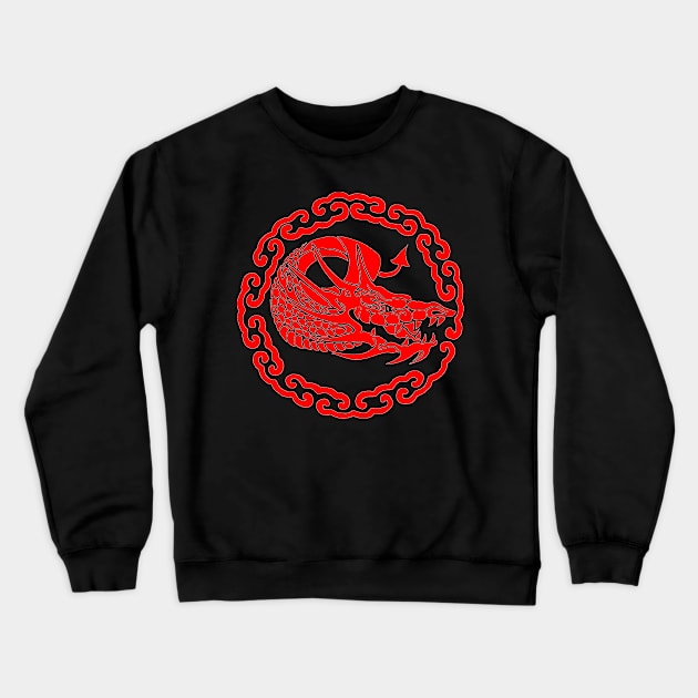 A Red Dragon In Clouds Crewneck Sweatshirt by Nuletto